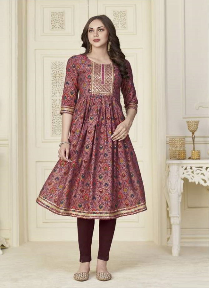 Samora 1 Embroidery Rayon Ethnic Wear Kurti With Pant Collection